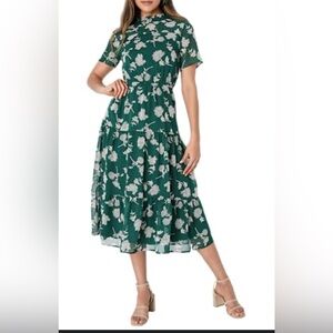 Lulu's - Teal Floral Midi Dress - 2X